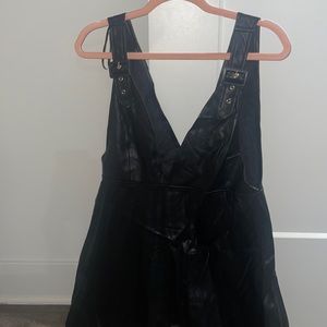 Black leather dress